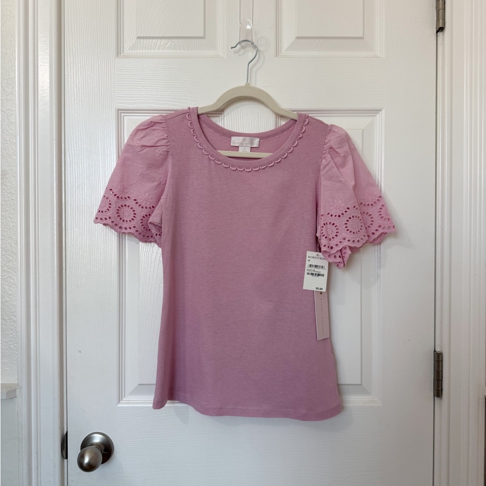 Rachel Parcell Eyelet Sleeve Blouse